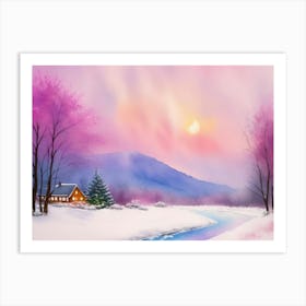 Winter Landscape Painting Art Print