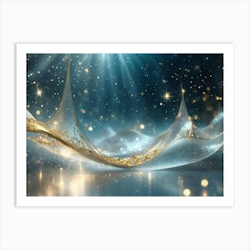 Sparkling golden waves in the sea 17 Art Print