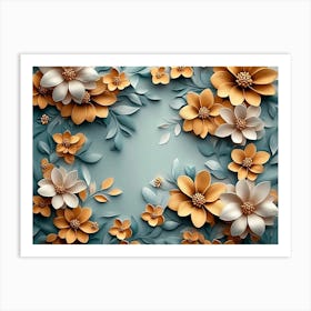 3d Design with Floral 1 Art Print