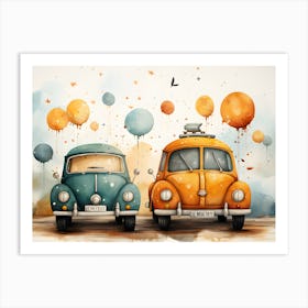 Whimsical Wheels Art Print