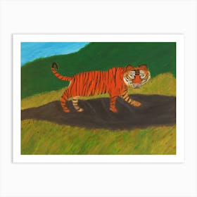 Tiger in the savanna Art Print