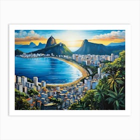 Sunset In Rio art Art Print