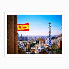 A Distinctively Spanish Arm Wrapped In The Vibrant Colors Of The National Ensign Of Red And Yellow (4) Art Print