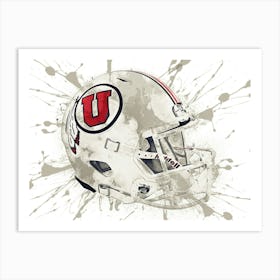 Utah Utes NCAA Helmet Poster Art Print