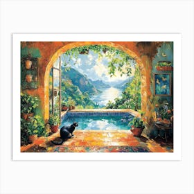 Paradise And A Cat 1 Art Print