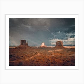 Thunder And Lightning In The Canyons Of Arizona Oil Painting Landscape Art Print