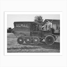 Untitled Photo, Possibly Related To U S Mail Truck Used In Snowy Mountain Sections Of Nevada County, California Art Print