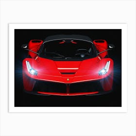 Cute Red Car Cool Art Print