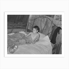 Young Son Of Agricultural Day Laborer In Bed, Near Vian, Oklahoma, Sequoyah County By Russell Lee Art Print