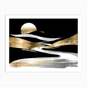 Black And Gold 80 Art Print