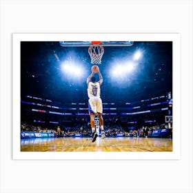 Court Arena Sport Basketball Professional Game Net Ball Point Action Background Man Prof (13) Art Print