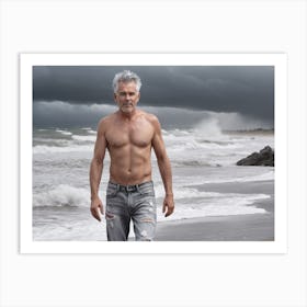 Man On The Beach Art Print