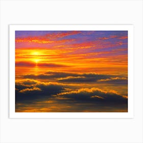 Sunset Over The Clouds Art Print