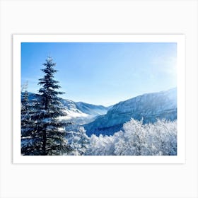 An Abstract Winter Landscape Under A Bright Sunny Sky Freshly Fallen Snow Draping White Iced Trees (2) Art Print