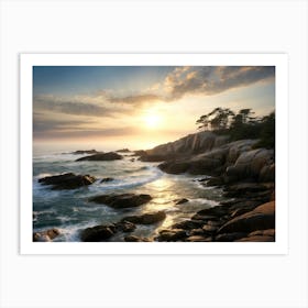 Sunset Braces Rock Eastern Point Gloucester Art Print