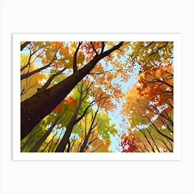 Autumn Trees In The Forest Art Print