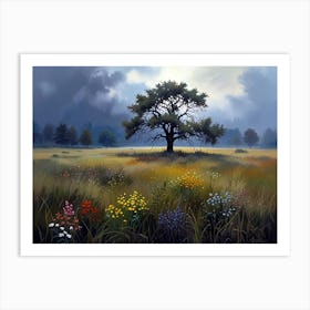 Tree In The Meadow Art Print