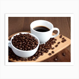 Coffee And Coffee Beans Art Print