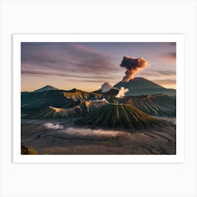 Sunrise Over Bromo Volcano Art Print