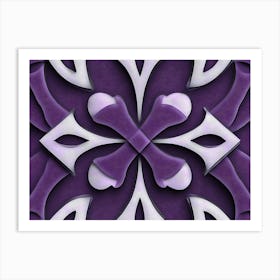 Abstract Purple And White Pattern Art Print