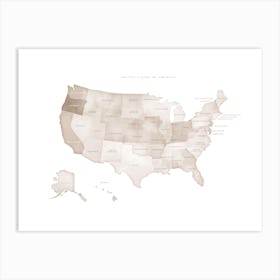 USA Map No 629 Art Print