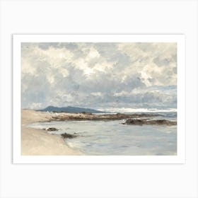 Vintage Painting View Of The Beach 1 Art Print