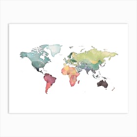 World Map 244 Art Print