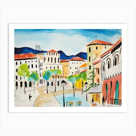 Parma Italy Cute Watercolour Illustration 2 Art Print