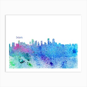 Denver Colorado Skyline Splash Art Print