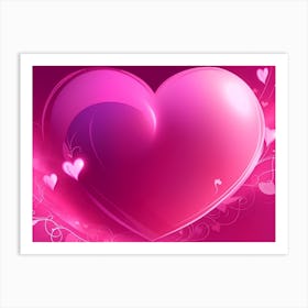A Glowing Pink Heart Vibrant Horizontal Composition 66 Art Print