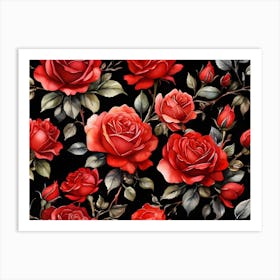 Default A Stunning Watercolor Painting Of Vibrant Red Roses Pa 1 (1) Art Print