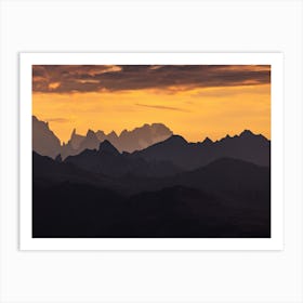 Chilean Mountains At Sunset Art Print