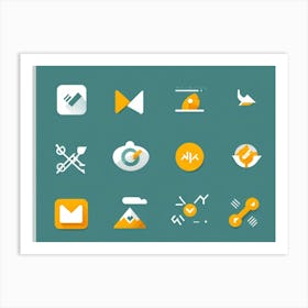 Abstract Vector Icons Set For A Modern Web Navigation Interface Incorporating Minimalist Design Sc (3) Art Print