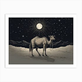 Camel In The Desert Art Print