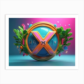 X Logo 3 Art Print