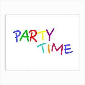 Party Time Typography Word Art Print