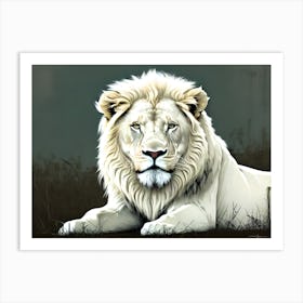 Lion white 1 Art Print