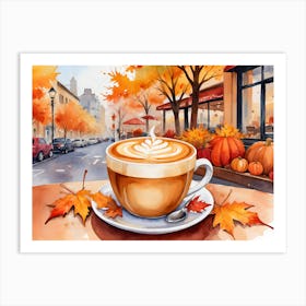 Fall Coffee Latte Art Print