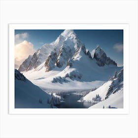 Snowy Mountain Scenery Of Stunning Beauty Art Print