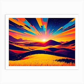 Sunset Landscape Art Print