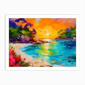 Sunset At The Beach Art Print