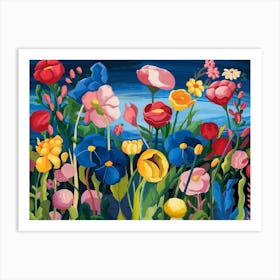 Flowers At Night Art Print