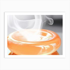 Orange Incense Burner with Smoke Art Print