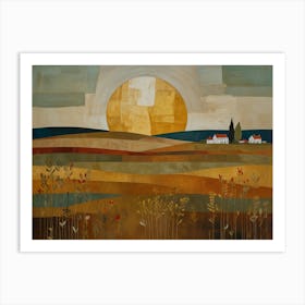 Sunset In The Field 2 Art Print