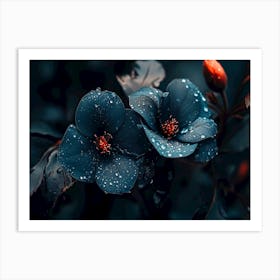 Dark moody flowers Art Print