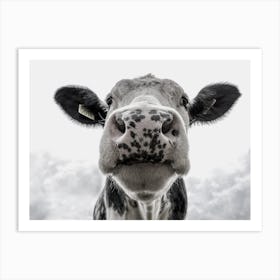 Funny Cow Face Art Print