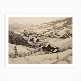 Vintage Winter Scene Art Print