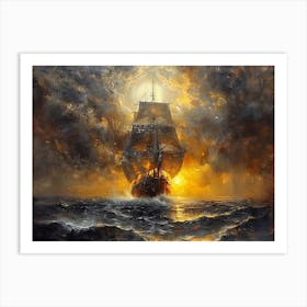 Ship At Sea Art Print