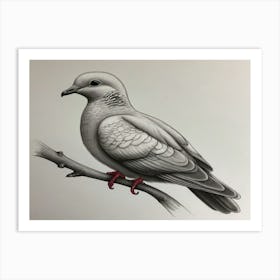 Dove On A Branch 1 Art Print