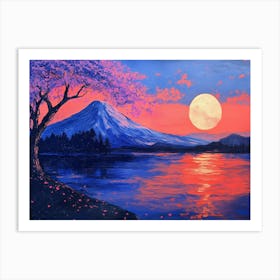 Moonlight Over Lake 2 Art Print